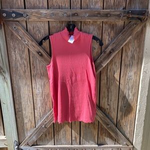 GAP Featherweight Ribbed Sleeveless Mock-neck Top